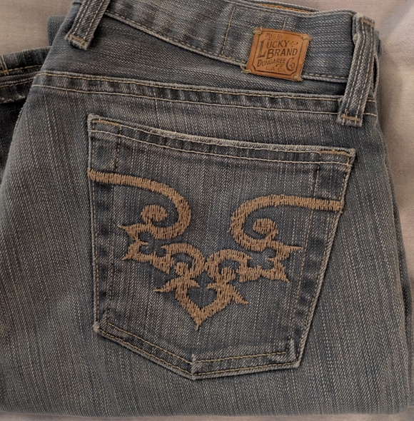 Lucky Brand Denim - Vintage Lucky Brand Women's Light Bluish Gray Embroidered Jeans. Size 8/29